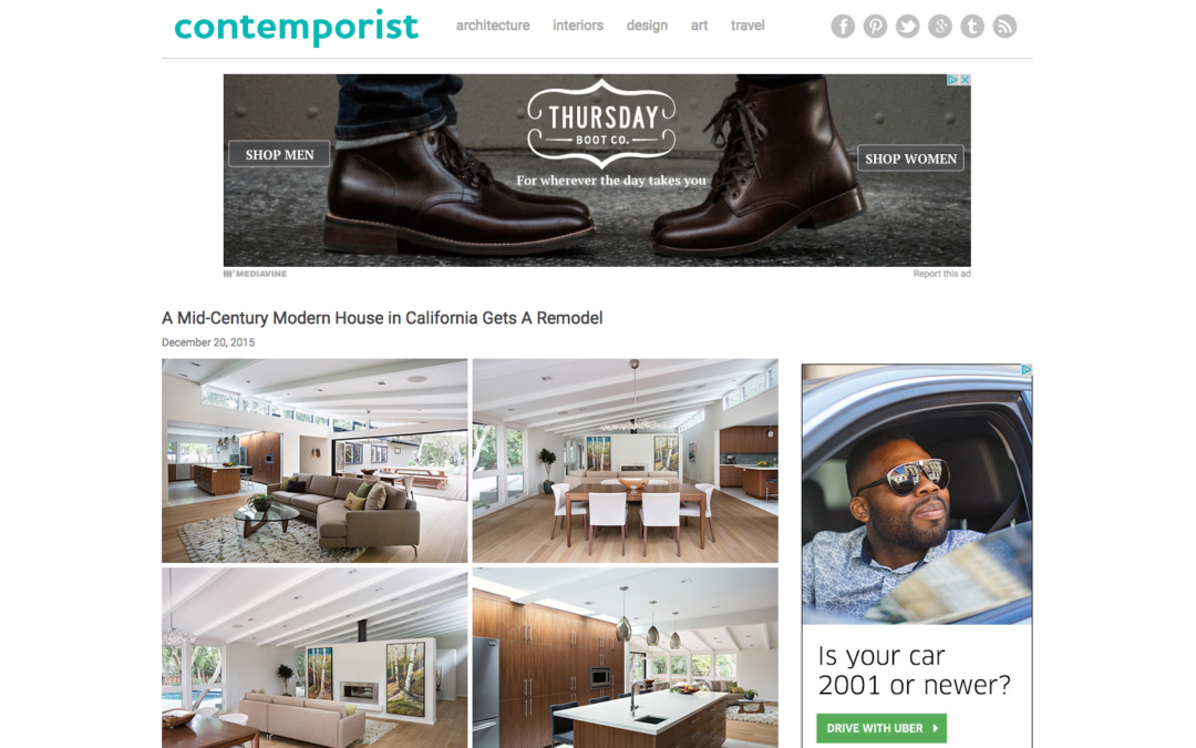 Contemporist featured our Lafayette Mid Century Modern Remodel