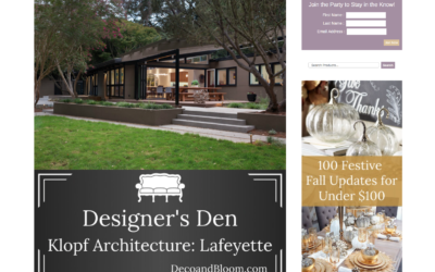 Deco and Bloom featured our Lafayette Mid Century Modern Remodel