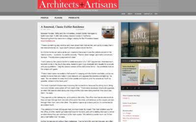 Architects and Artisans featured our Renewed Classic Eichler
