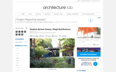 Architecture Lab featured our Modern Atrium House