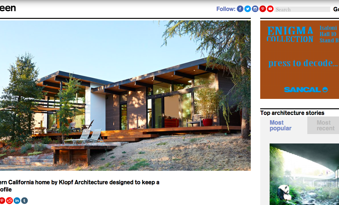 Dezeen features our Sacramento Modern New Residence