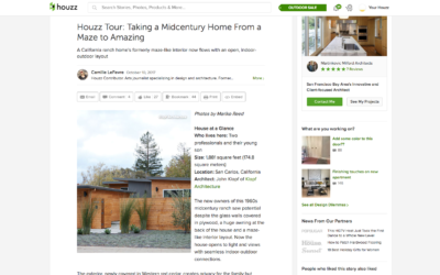 Houzz features our San Carlos Mid Century Modern Remodel