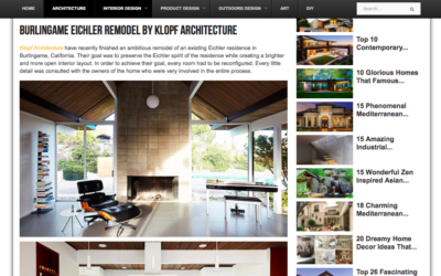 Architecture Art Design features our Burlingame Eichler Remodel