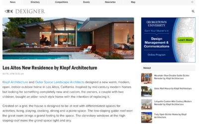 Dexigner features our Los Altos New Residence
