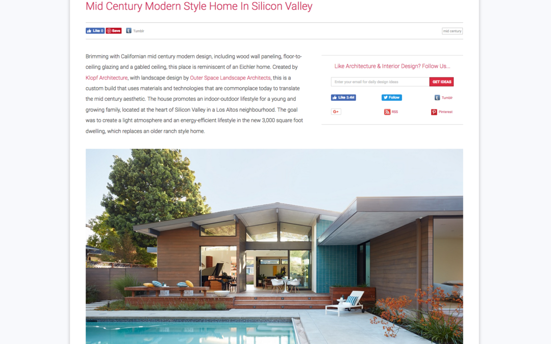 Home Designing features our Los Altos New Residence