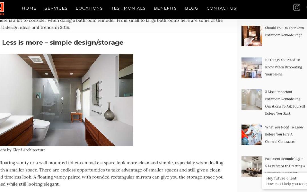 2×2 Construction features our Bathroom Remodel