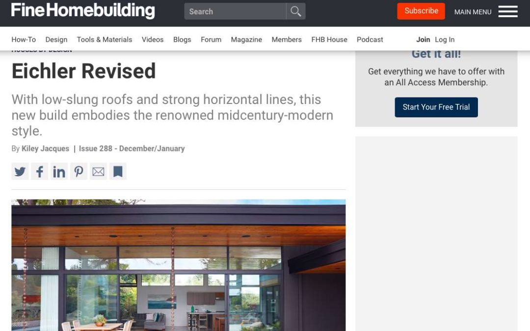 Fine Home Building features our Glass Wall House