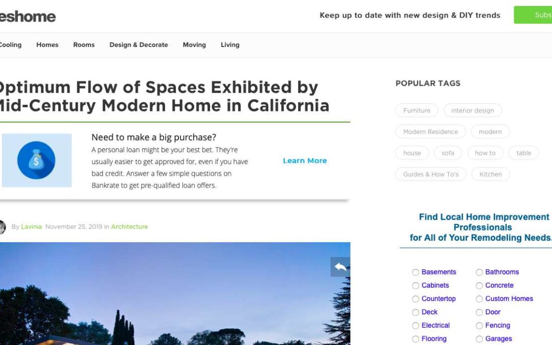 Freshome features our Midcentury Modern Remodel View Home