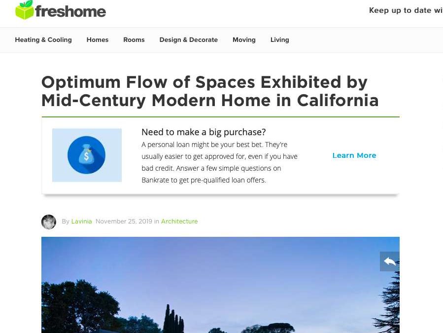 Freshome features our Midcentury Modern Remodel View Home