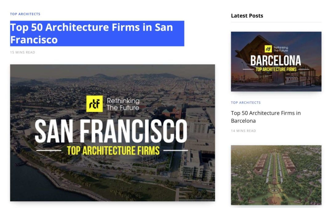 Rethinking The Future names Klopf Architecture “Top 50 Architecture Firms in San Francisco”
