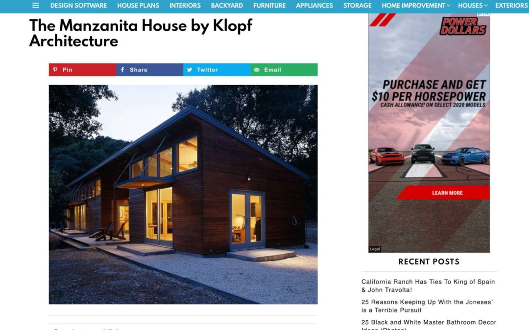 Home Stratosphere features our Manzanita House