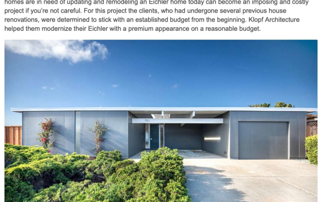 Architecture Art Designs Features our Foster City Eichler Remodel
