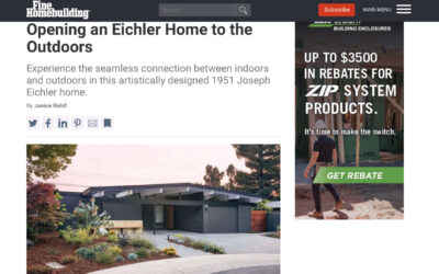 Fine Homebuilding features our Indoor-Outdoor Eichler